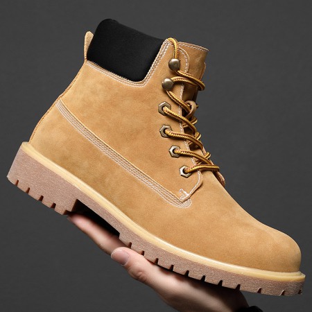 Autumn Men's Mid-Tube Boots Trend British ToolingMiddle-Top Martin Boots
